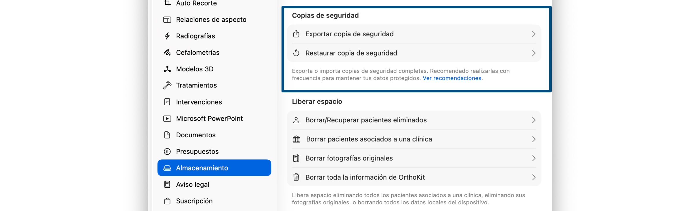 Exporter une sauvegarde OrthoKit vers un autre appareil